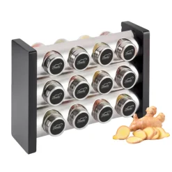 Portaspezie "Etnico" con 12 Contenitori di Spezie Rare