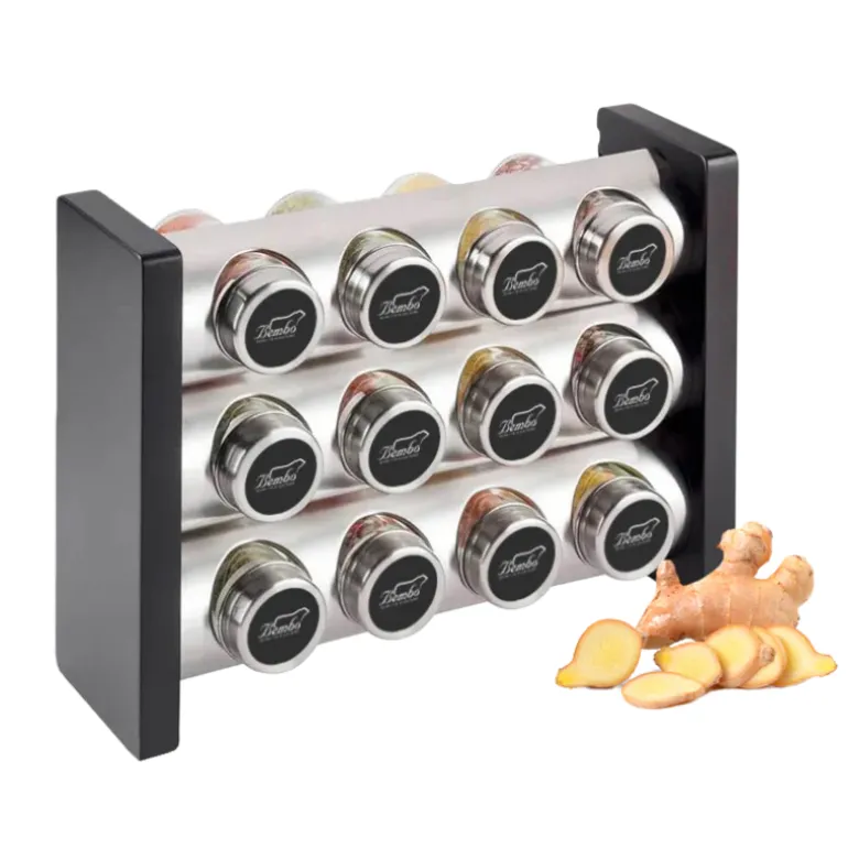 Portaspezie "Etnico" con 12 Contenitori di Spezie Rare